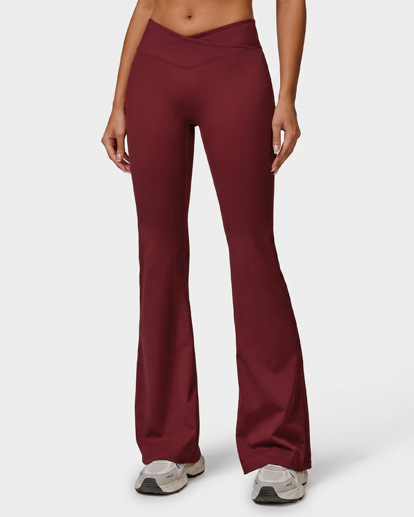 Cross Waist Flared Leggings