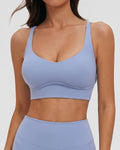 Scoop Neck Cross Strap Sports Bra