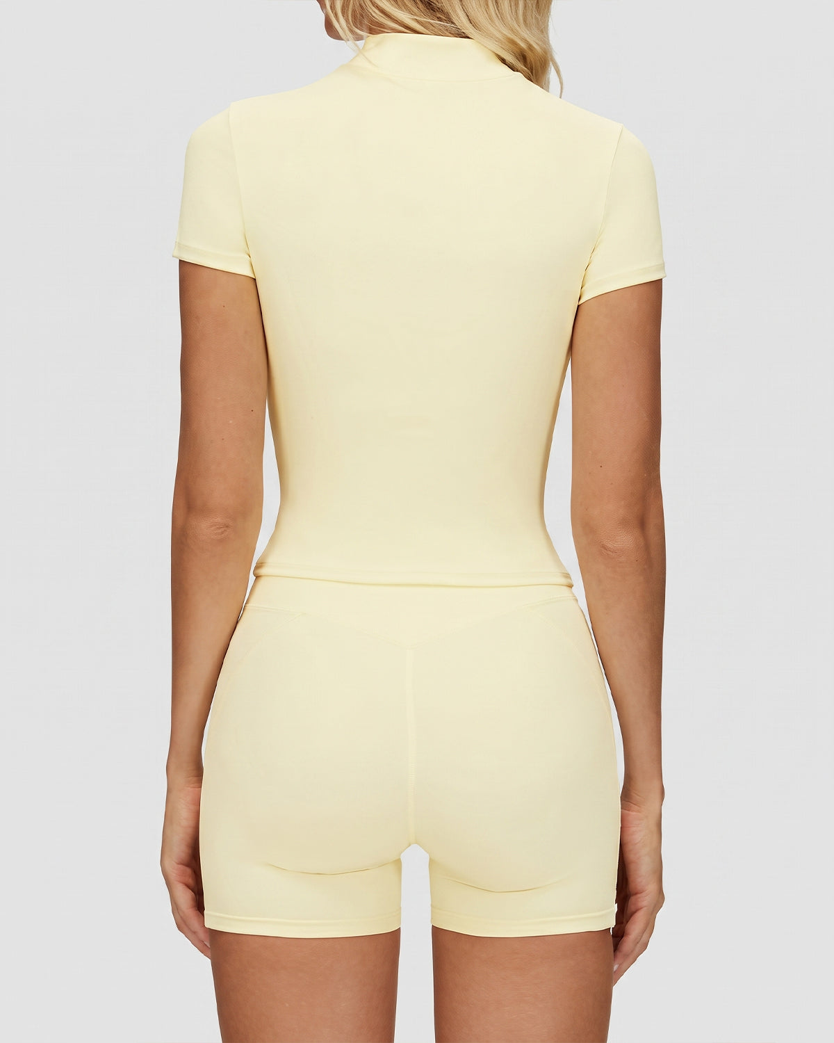 Quarter-Zip Mock Neck Cropped Tee